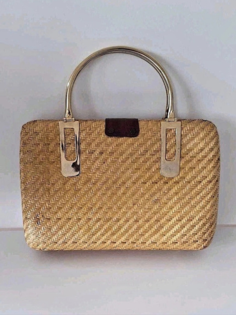 Vintage Woven Tote Handbag